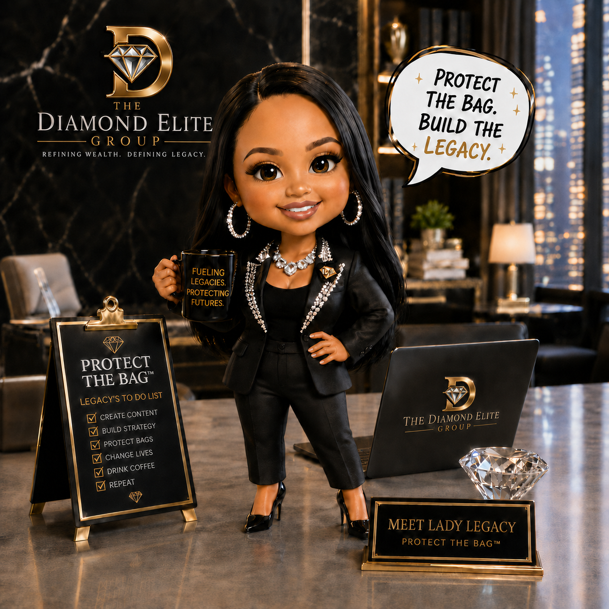 Lady Legacy, Protect the Bag mascot